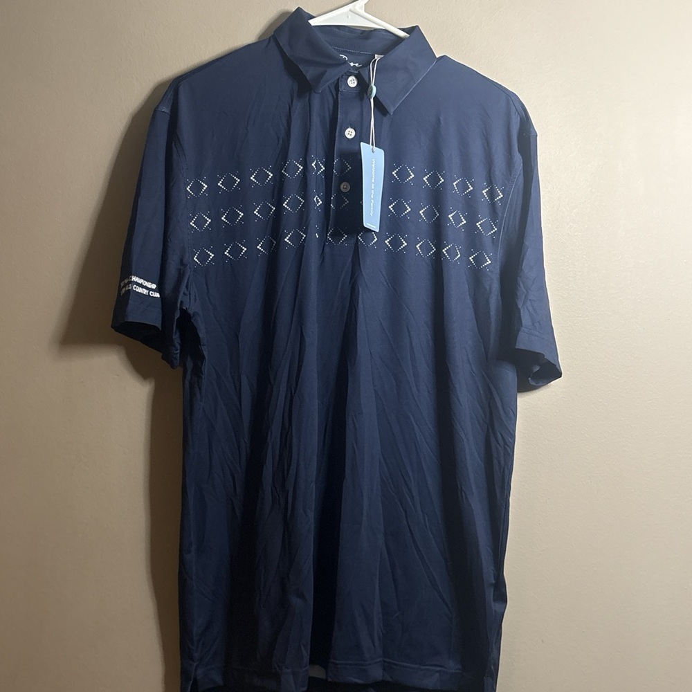 NWT LJ Rose 2022 PGA Championship Navy Blue Men's Polo Shirt medium
